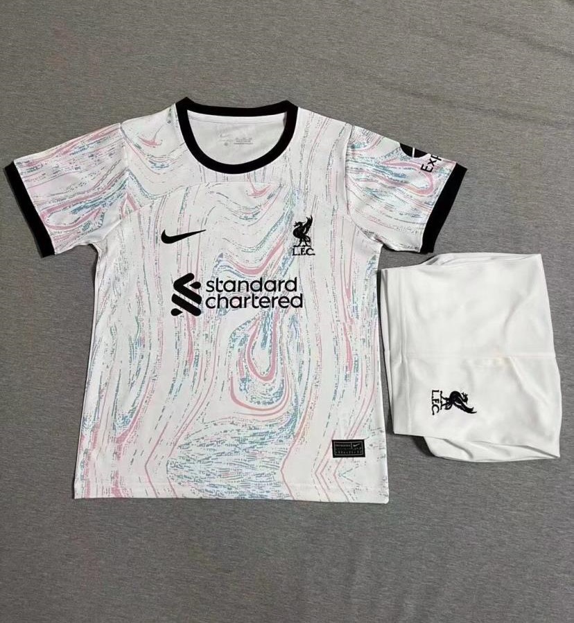 Kids-Liverpool 22/23 Away White Prediction Soccer Jersey